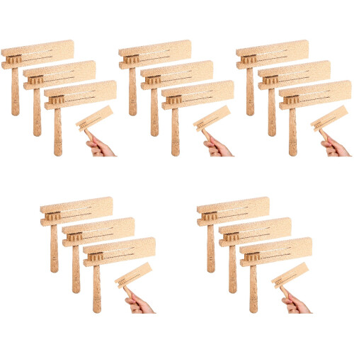 15Pz Giocattoli Matraca in Legno Khaki Per Bambini E Grasping 2