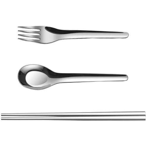 2Conjuntos Utensílios Portáteis De Aço Para Bebê Com Estojo E Colher 2