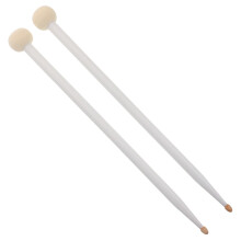 2St Drumstokken Met Vilten Kop En Duurzaam Handvat Wit