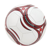 Pallone da calcio in PVC n. 5 rinforzato, pattern fuoco rosso, 323g