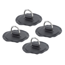 Installazione facile: 4 pezzi di anelli a D in PVC nero con acciaio inox per sport acquatici