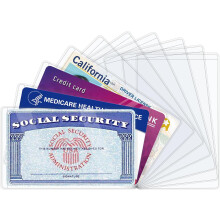 Capa protetora impermeável para cartão SSN, suporte de PVC antiaderente e fácil de usar para Medicare, cartão de crédito, cartão comercial,