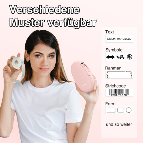 Customizable Labels For Home, Portable Label Maker Bluetooth Mini With Built-In Cutter & Smart Device Compatibility, Thermal Sticker Printer Ensures 2