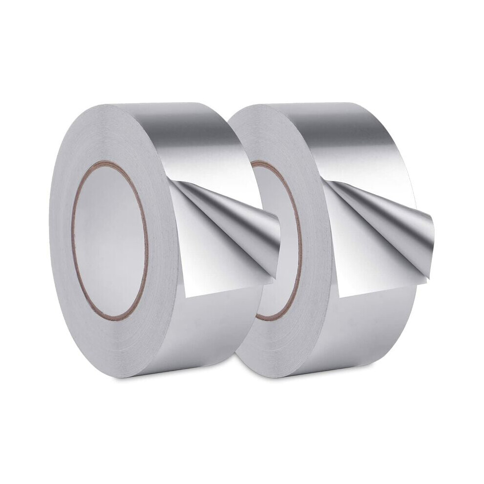 Heavy Duty Hvac Tape, Aluminum Foil Tape For Repairing & Sealing, Metal Tapes With Insulation Adhesive For Ductwork, Dryer Vents Pipe, Silver (2 9340959470334