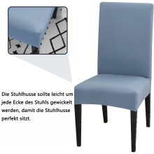 Stretch Chair Cover, Fashionable Colors Washable Chair Protector for Quick Refresh of Your Dining Space, Set Of 4 Light Blue Spandex Fabric