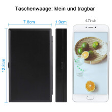 Zeer nauwkeurige digitale zakweegschaal, roestvrijstalen platform garandeert accurate metingen, compact en lichtgewicht ontwerp, perfect voor op reis