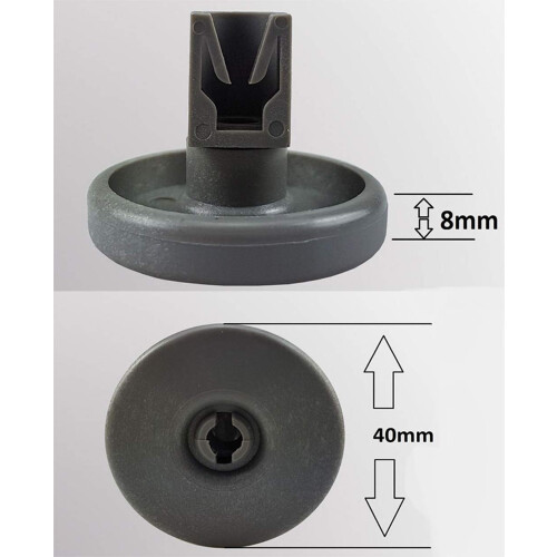Basket Lower Rack Wheel Appliance Component, OEM Replacement for Dishwasher Models, Smooth Rolling Plastic Wheel for Uninterrupted Rack Motion, 2