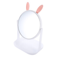 4Stk Eleganter Rundspiegel Weiß Make-Up Spiegel Für