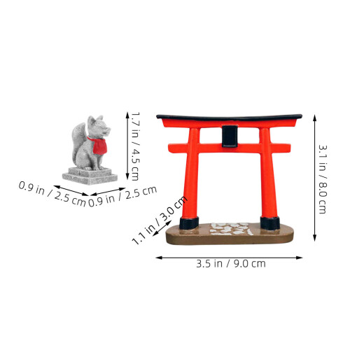 3Sets Resin Torii Aquarium Landschaft Ornament Bunt 1