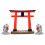 3Sets Resin Torii Aquarium Landschaft Ornament Bunt 9