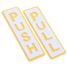 4Stk Selbstklebende Acryl Türschilder Push Pull Gold Für Geschäft
