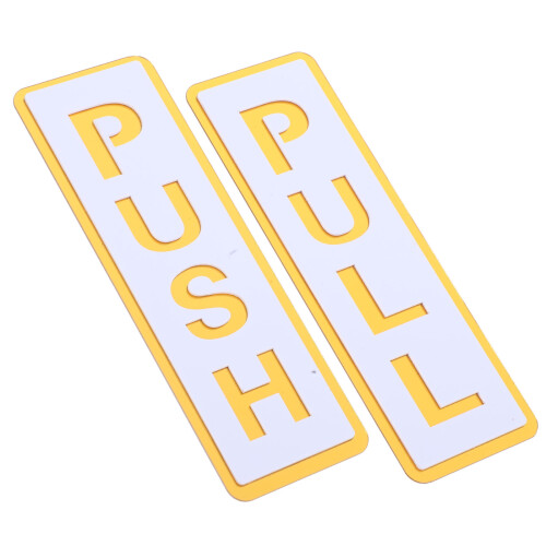 4Stk Selbstklebende Acryl Türschilder Push Pull Gold Für Geschäft