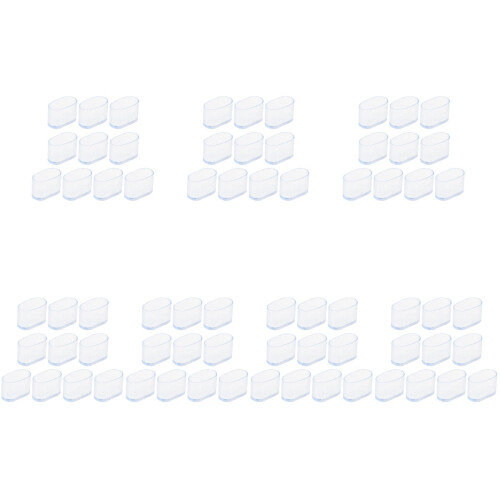 70Stk Transparente Möbelbeinkappen Oval Schutz PVC 2