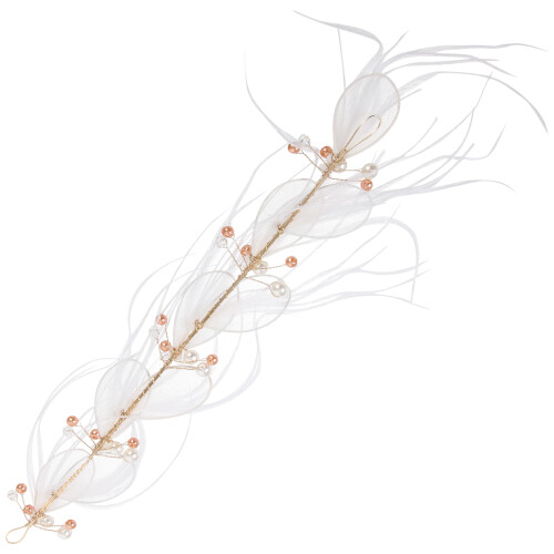 2Stk Haarband Gold Feder Haarschmuck 1