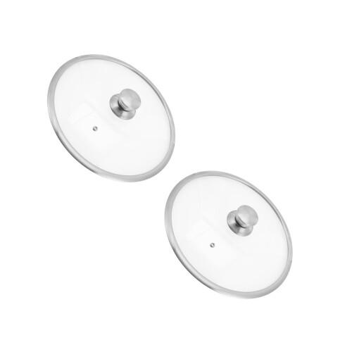 2Stk Robuster Transparenter Kochtopfdeckel Mit Edelstahlrahmen 2