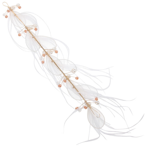 2Stk Haarband Gold Feder Haarschmuck 2