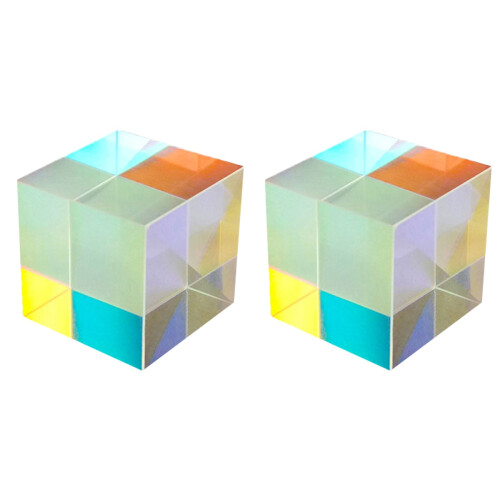 2Stk Farbiger Dispersion Prisma Cube Für Kinder Unterricht 1