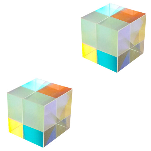2Stk Farbiger Dispersion Prisma Cube Für Kinder Unterricht 2