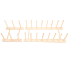 6Stk Beige Holz Ablage Regal Für Teller Und Aufbewahrung