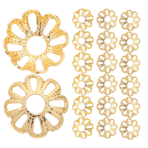 1000Stk Kupfer Perlenkappen Blumenform Schmuck Spacer DIY Set
