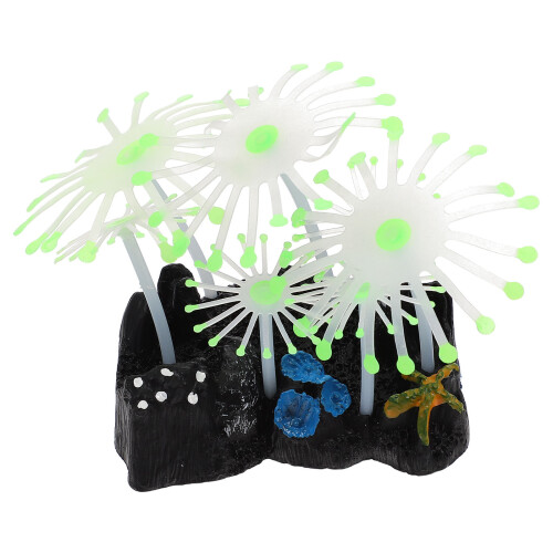 2Pièces Décor Aquarium Silicone Anémone Artificielle