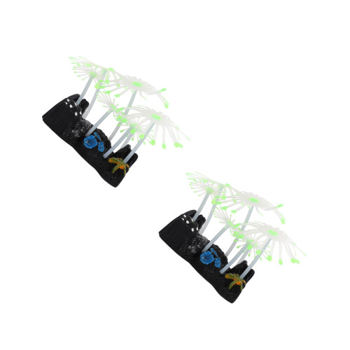 2Pièces Décor Aquarium Silicone Anémone Artificielle 2