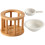 2St Khaki Keramische Tealight Houder Met Bambus Handvat 1