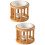 2St Khaki Keramische Tealight Houder Met Bambus Handvat 9