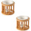 2St Khaki Keramische Tealight Houder Met Bambus Handvat 8