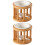 2St Khaki Keramische Tealight Houder Met Bambus Handvat 7