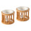 2St Khaki Keramische Tealight Houder Met Bambus Handvat 6