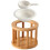 2St Khaki Keramische Tealight Houder Met Bambus Handvat 2