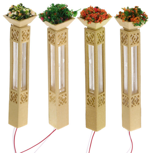 8Stk ABS Mini Lampenmodell Gold, Mini Straßenlaterne Für