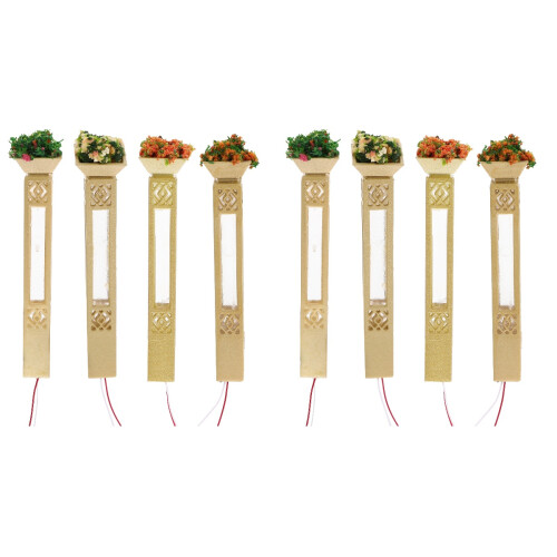 8Stk ABS Mini Lampenmodell Gold, Mini Straßenlaterne Für 2