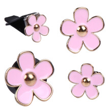 4Stk Auto Duftclip Eisen Aromatherapie Diffuser Blumenform Pink