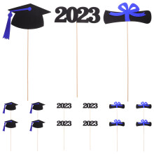 4St Graduation Party Decor Centerpiece Sticks Zwarte Papier Hout