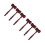 6St Lichtgewicht Donkerrood Plastic Mini Gavel Voor Advocaat 4