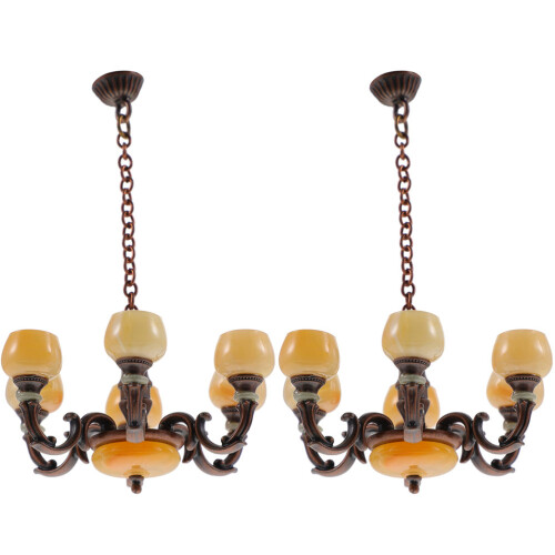 6Stk Lampe Metall Romantisch Warm Puppenhaus 1