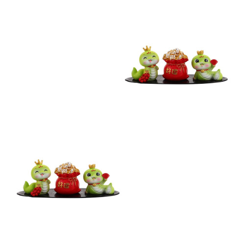 2Sets Resin Mini Beeld Auto Dashboard Decor Kleurige Set 2
