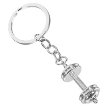 4Stk Silber Fitness Schlüsselanhänger Kurzhantel Form Rucksack Charms