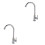 2Pz Rubinetto Acqua Verticale Argento Moderno Per Lavabo Cucina 3