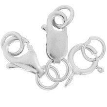 3Pz Argento Per Gioielli Fai Da Te Con Chiusura Aragosta