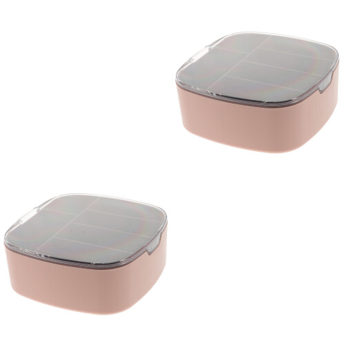 2Pz Contenitore Per Cavi Rosa Con Scomparti Organizer Per Scrivania 2