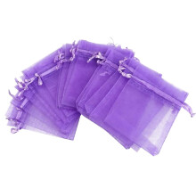 200Stk Organza Geschenkbeutel Lila Atmungsaktiv Schmuckbeutel Zugband