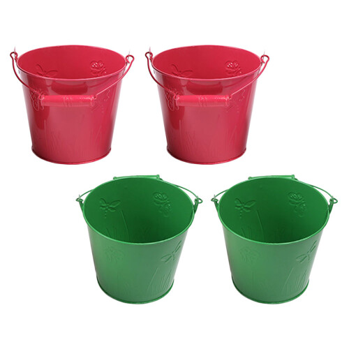 12Pz Set Secchielli Spiaggia Ferro Per Bambini E Colorato