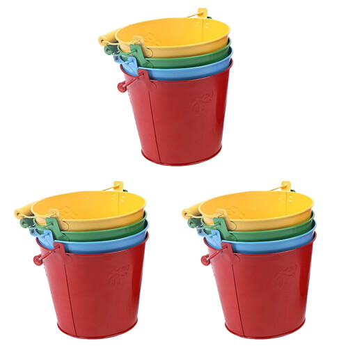12Pz Set Secchielli Spiaggia Ferro Per Bambini E Colorato 2