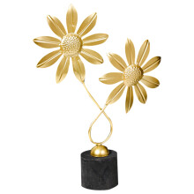 4Stk Kunstblumen Figur Golden Für Wohnzimmer Holz