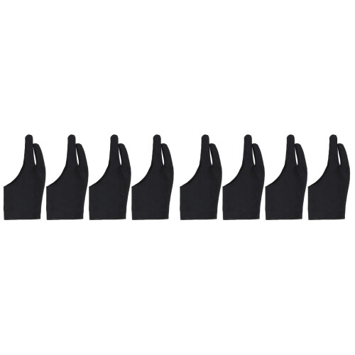 8Pz Due Dita Nero Per in Spandex Antifriction E Comfort 1