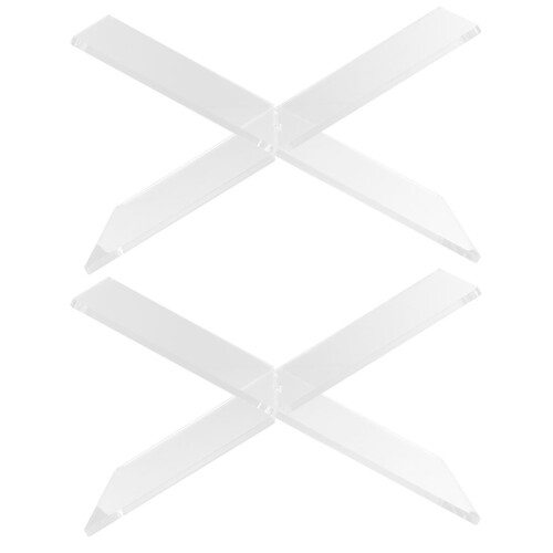 10Stk Multifunktionale X-Förmige Buchstütze Aus Acryl, Transparent 1