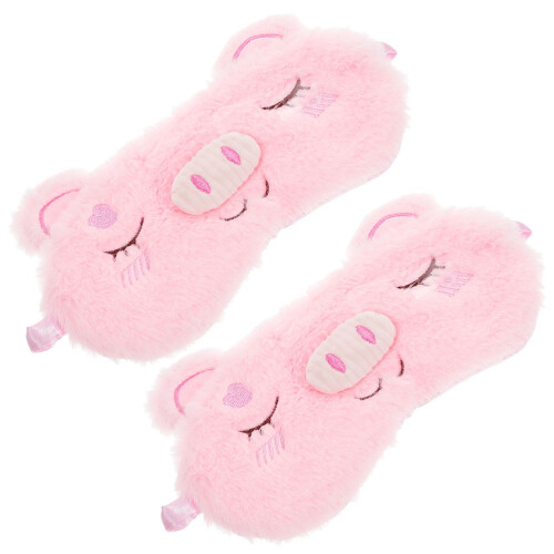 10Pz Mascherine Occhi Plush Rosa Morbide Riposo